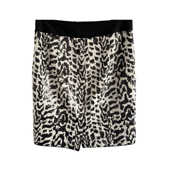 THE LIMITED BLACK WHITE SEQUIN STRAIGHT PENCIL SKIRT SZ 8 - Picture 1 of 4